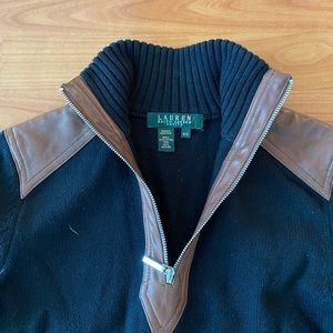 Ralph Lauren 1/4 zip with leather patches